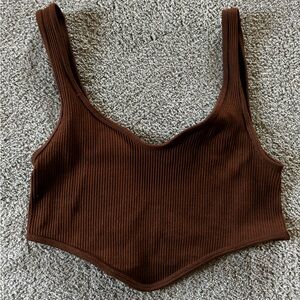 Brown crop top Zara